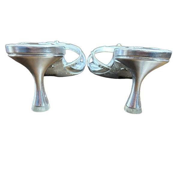 Aldo X Barbie Mule Silver Heels Rhinestone Embellished Rare Collector In Box 7.5 - Picture 5 of 16